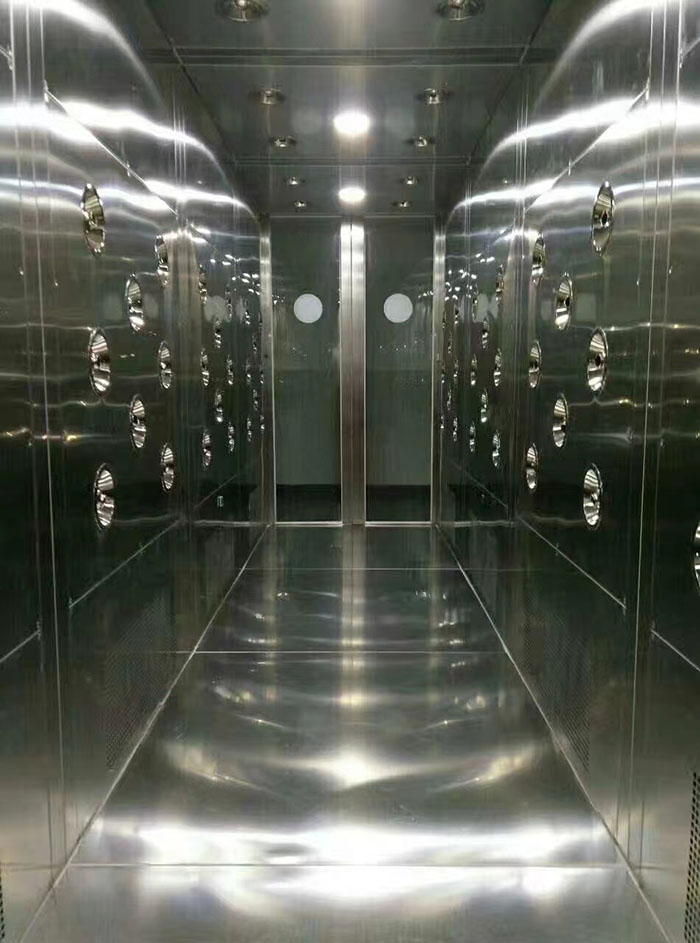 檢查風淋室風機是否正常工作，是否有異物堵塞。